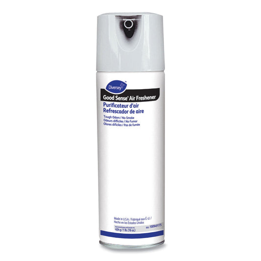 Diversey Good Sense Air Freshener Tough Odor No Smoke, Floral, 12.5 oz Aerosol Spray, 6/Carton