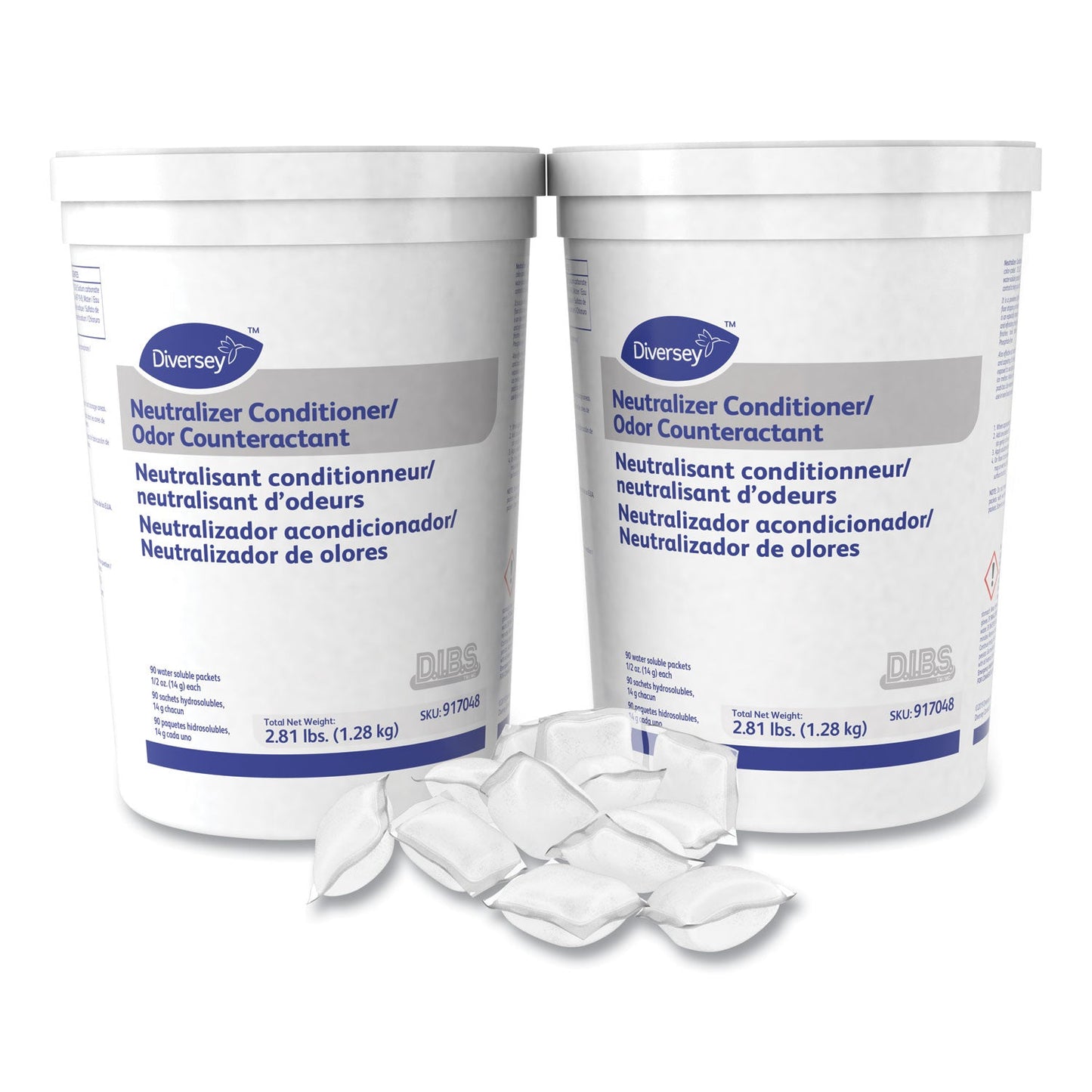 Diversey Floor Conditioner/Odor Counteractant, Powder, 0.5 oz Packet, 90/Tub, 2/Carton