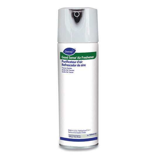 Diversey Good Sense Air Freshener, Tuscan Garden, 16 oz Aerosol Spray, 6/Carton