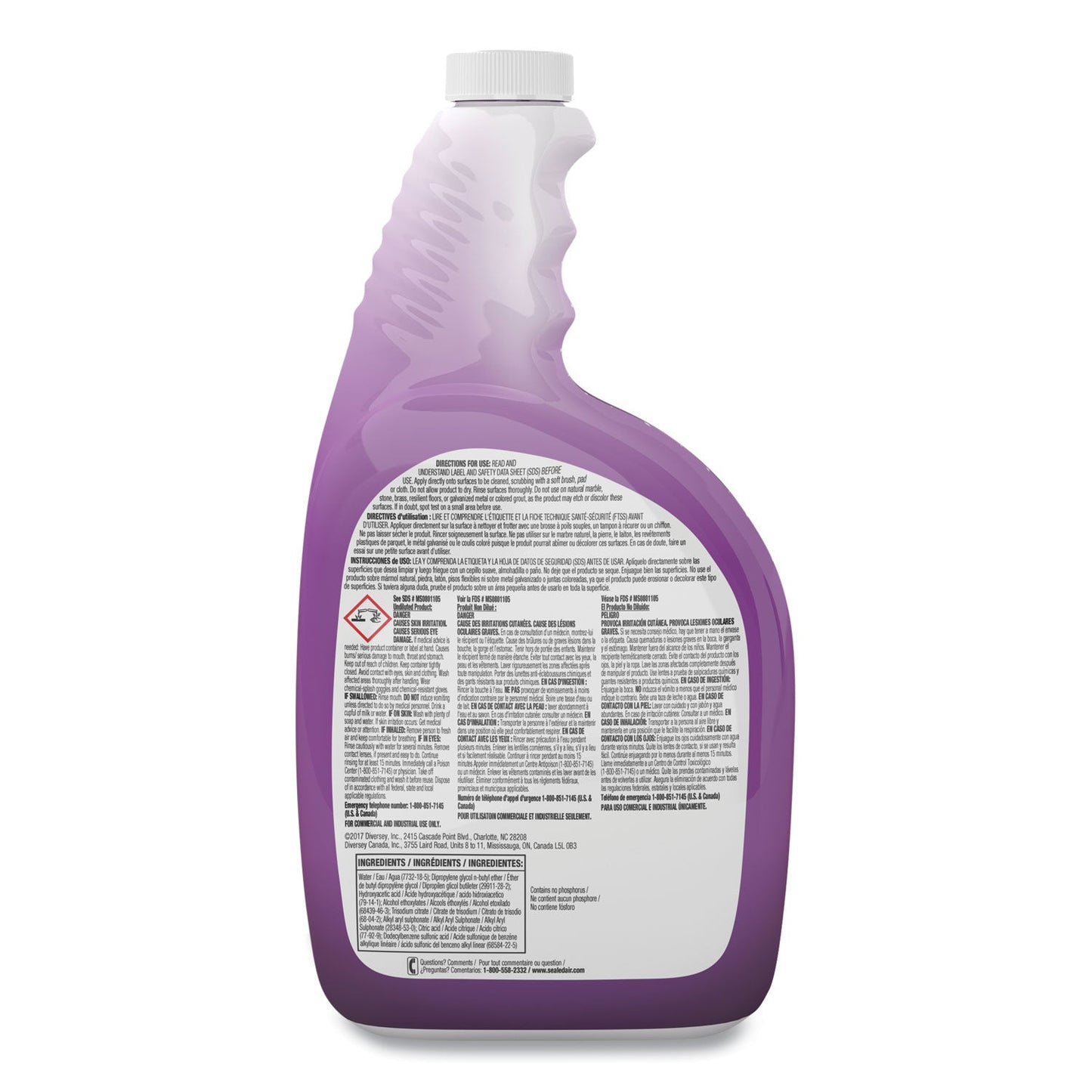 Diversey Crew Shower, Tub and Tile Cleaner, Liquid, 32 oz