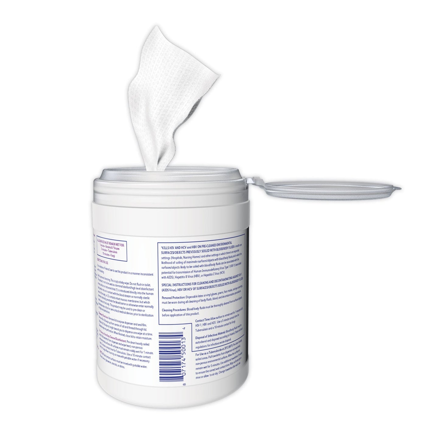 Diversey Oxivir TB Disinfectant Wipes, 7 x 6, White, 160/Canister, 12 Canisters/Carton