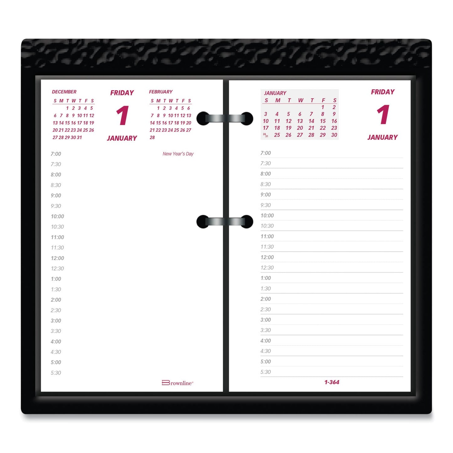 Brownline Daily Calendar Pad Refill, 6 x 3.5, White/Burgundy/Gray Sheets, 2023