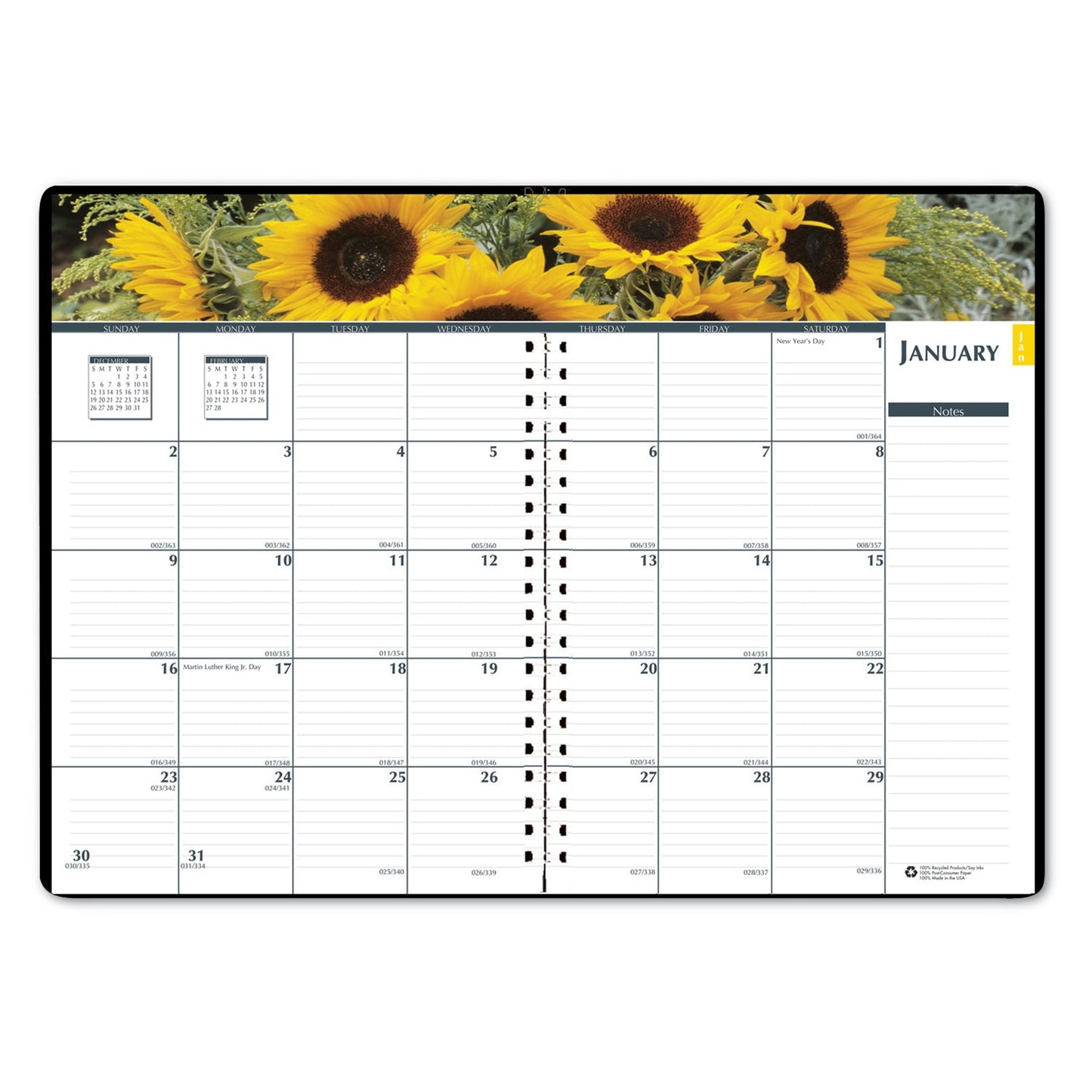 House of Doolittle Earthscapes Recycled Weekly/Monthly Planner, Gardens of the World Photography, 10 x 7, Black Cover, 12-Month (Jan-Dec): 2023