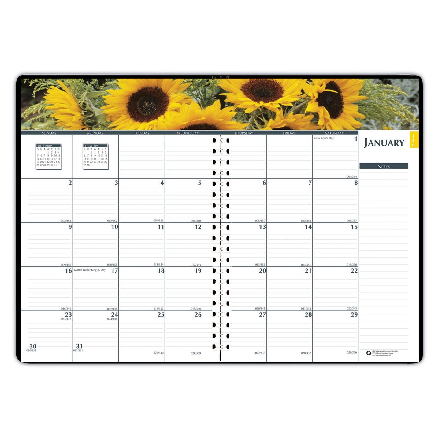House of Doolittle Express Track Recycled Weekly Appointment Book/Monthly Planner, 8 x 5, Black Cover, 13-Month (Jan to Jan): 2023 to 2024