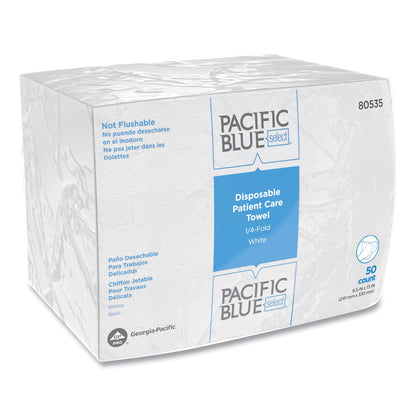 Georgia Pacific Pacific Blue Select Disposable Patient Care Washcloths, 9.5 x 13, White, 50/Pack, 20 Packs/Carton