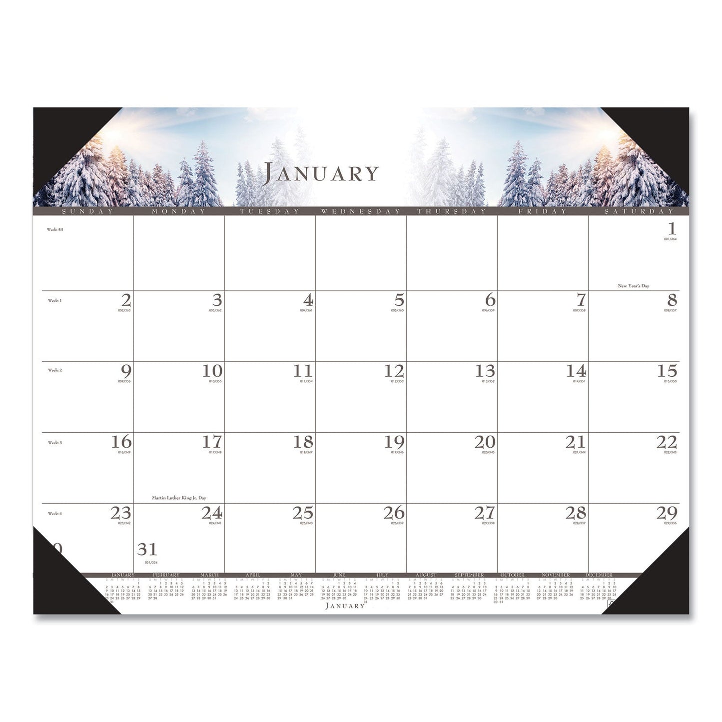 House of Doolittle Recycled Full-Color Monthly Desk Pad Calendar, Nature Photography, 22 x 17, Black Binding/Corners,12-Month (Jan to Dec): 2023