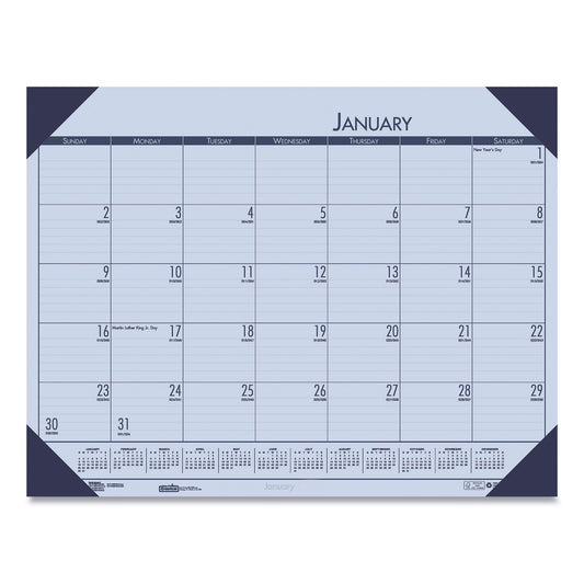 House of Doolittle EcoTones Recycled Monthly Desk Pad Calendar, 22 x 17, Sunset Orchid Sheets, Cordovan Corners, 12-Month (Jan to Dec): 2023