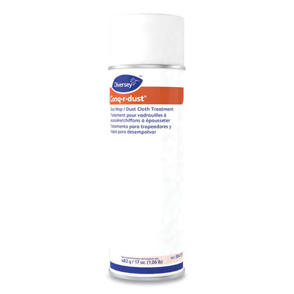Diversey Conq-r-Dust Dust Mop/Dust Cloth Treatment, Amine Scent, 17 oz Aerosol Spray, 12/Carton