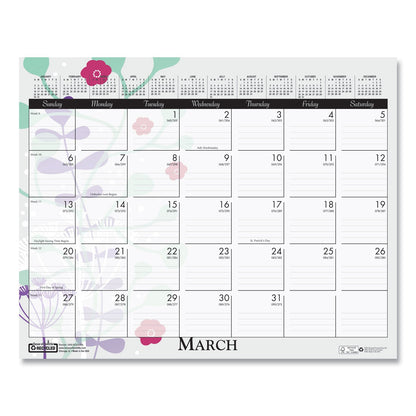 House of Doolittle Recycled Wild Flower Wall Calendar, Wild Flowers Artwork, 15 x 12, White/Multicolor Sheets, 12-Month (Jan to Dec): 2023
