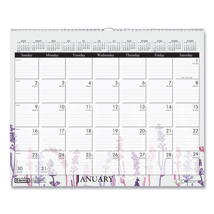 House of Doolittle Recycled Wild Flower Wall Calendar, Wild Flowers Artwork, 15 x 12, White/Multicolor Sheets, 12-Month (Jan to Dec): 2023