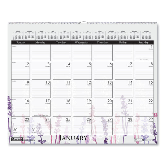 House of Doolittle Recycled Wild Flower Wall Calendar, Wild Flowers Artwork, 15 x 12, White/Multicolor Sheets, 12-Month (Jan to Dec): 2023