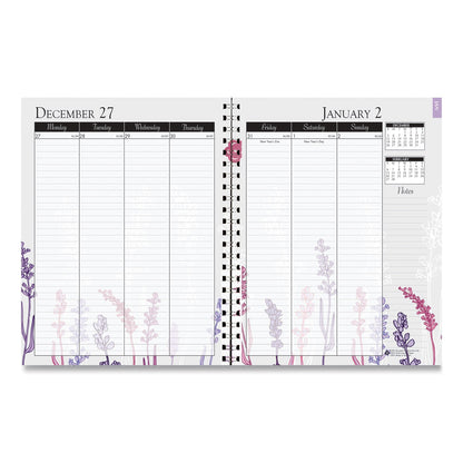 House of Doolittle Recycled Wild Flower Weekly/Monthly Planner, Wild Flowers Artwork, 9 x 7, Gray/White/Purple Cover, 12-Month (Jan-Dec): 2023