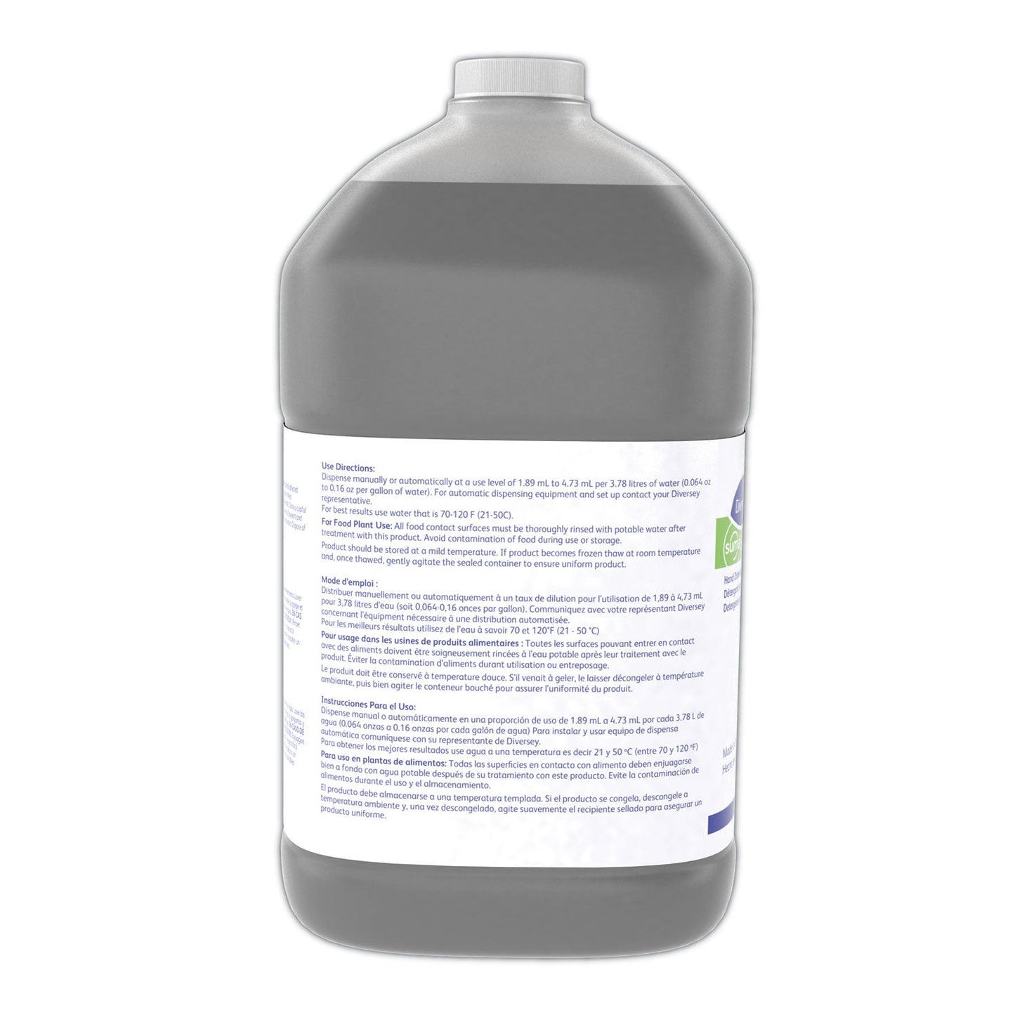 Diversey Suma Star D1 Hand Dishwashing Detergent, Unscented, 1 gal Bottle, 4/Carton