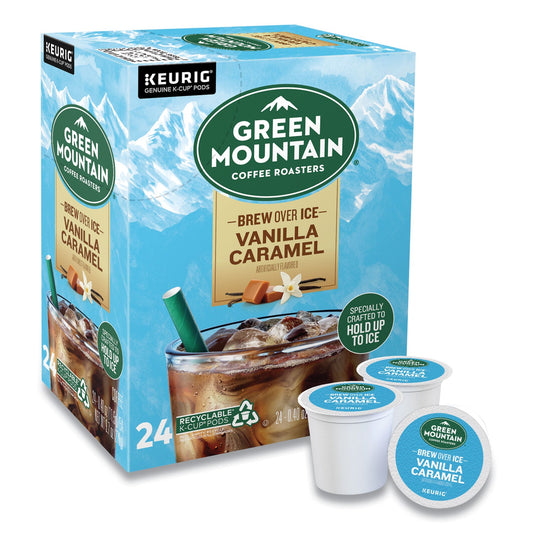 Green Mountain Coffee Vanilla Caramel Brew Over Ice Coffee K-Cups, 24/Box