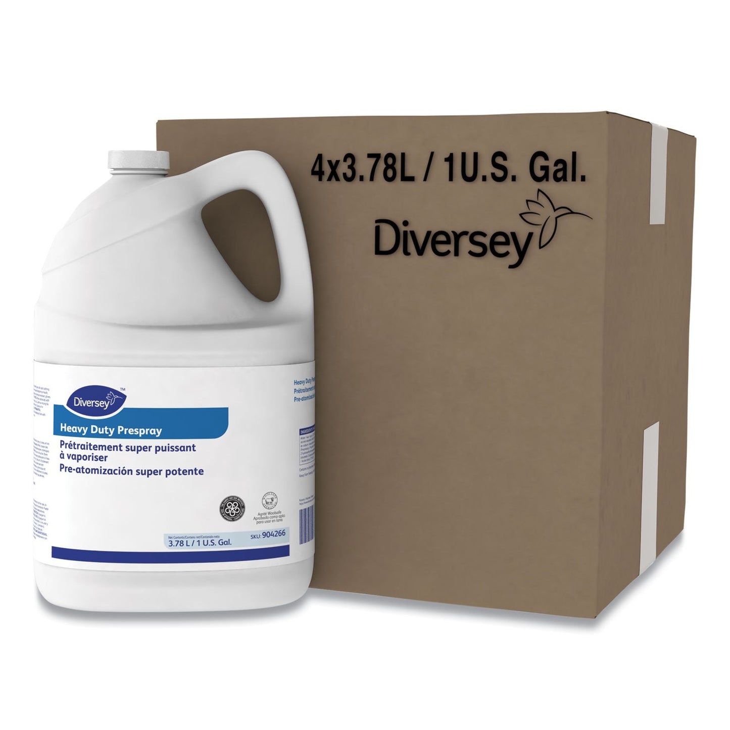 Diversey Carpet Cleanser Heavy-Duty Prespray, Fruity Scent, 1 gal Bottle, 4/Carton