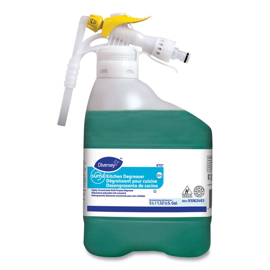 Diversey Suma Kitchen Degreaser, Unscented, 1.32 gal Bottle, 1/Carton