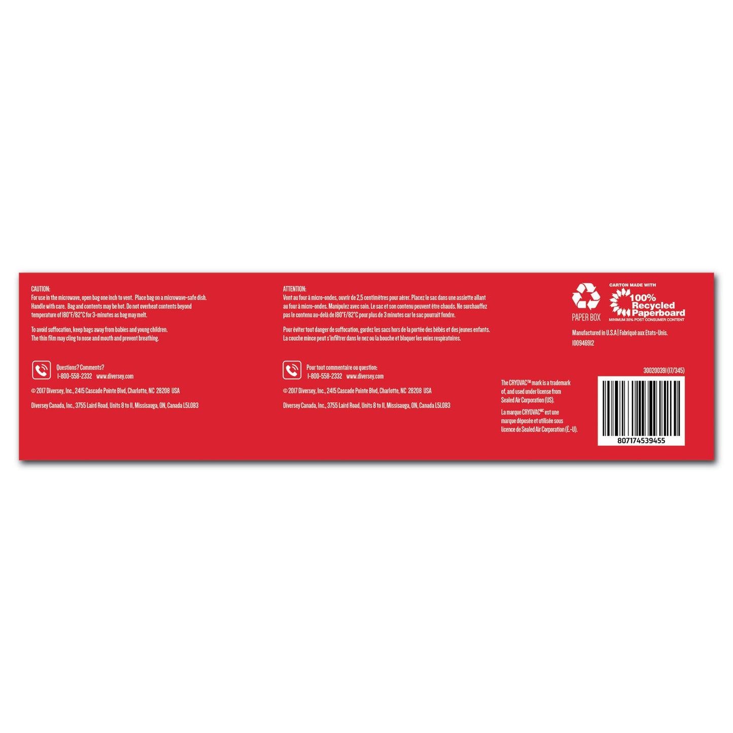 Diversey Cryovac One Gallon Freezer Bag Dual Zipper, 1 gal, 2.5 mil, 10.5" x 10.94", Clear, 270/Carton