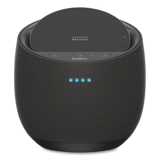Belkin SoundForm Elite Hi-Fi Smart Speaker Plus Wireless Charger, Black