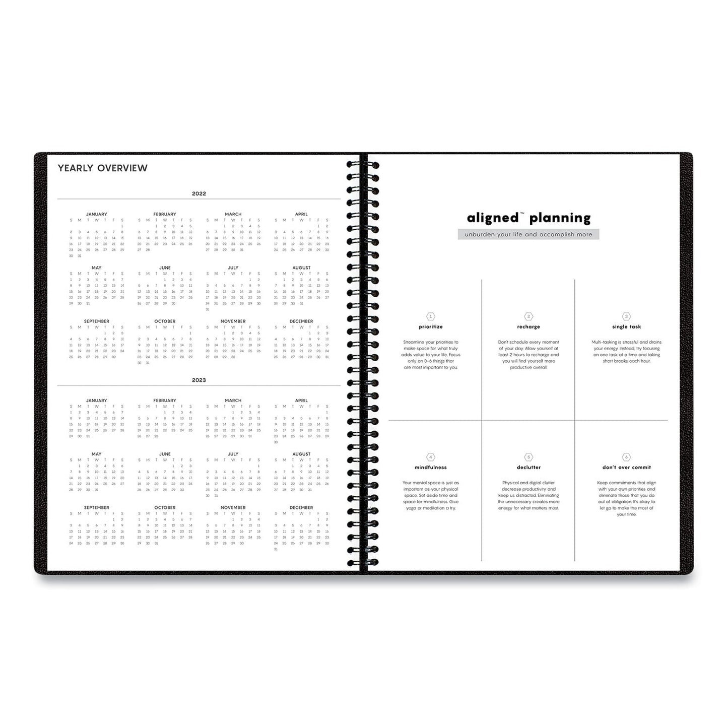 Blue Sky Aligned Weekly Appointment Planner, 11 x 8.25, Black Cover, 12-Month (Jan to Dec): 2023