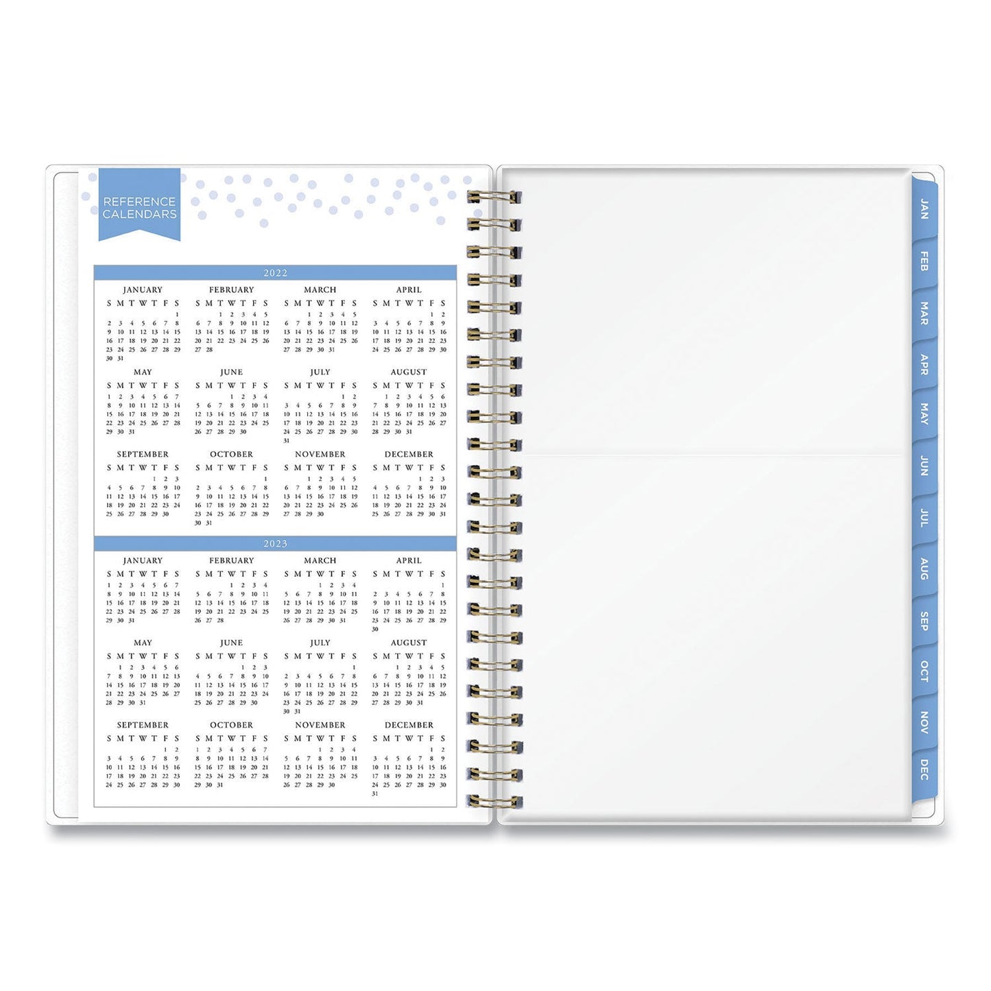 Blue Sky Day Designer Tile Weekly/Monthly Planner, Tile Artwork, 8 x 5, Blue/White Cover, 12-Month (Jan to Dec): 2023