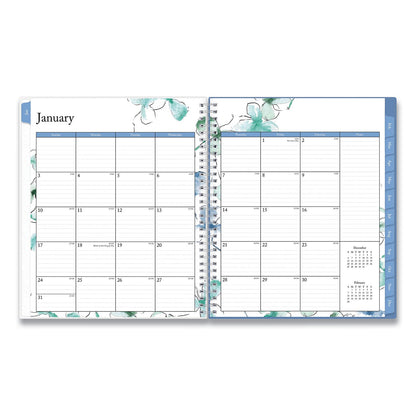 Blue Sky Lindley Monthly Planner, Lindley Floral Artwork, 10 x 8, White/Blue/Green Cover, 12-Month (Jan to Dec): 2023