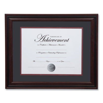 DAX Desk/Wall Photo Frame, Plastic, 11 x 14, 8.5 x 11, Rosewood/Black