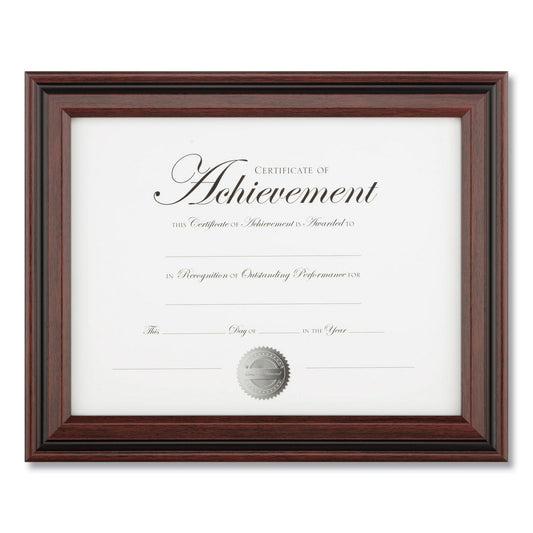 DAX Desk/Wall Photo Frame, Plastic, 8.5 x 11, Rosewood/Black