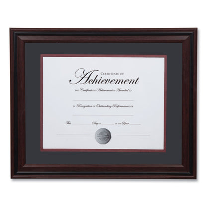 DAX Desk/Wall Photo Frame, Plastic, 11 x 14, 8.5 x 11, Rosewood/Black