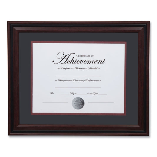 DAX Desk/Wall Photo Frame, Plastic, 11 x 14, 8.5 x 11, Rosewood/Black