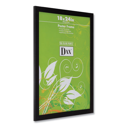DAX Black Solid Wood Poster Frames with Plastic Window, Wide Profile, 18 x 24