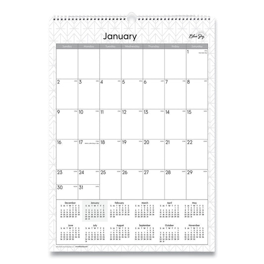 Blue Sky Enterprise Wall Calendar, Enterprise Geometric Artwork, 12 x 17, White/Gray Sheets, 12-Month (Jan to Dec): 2023