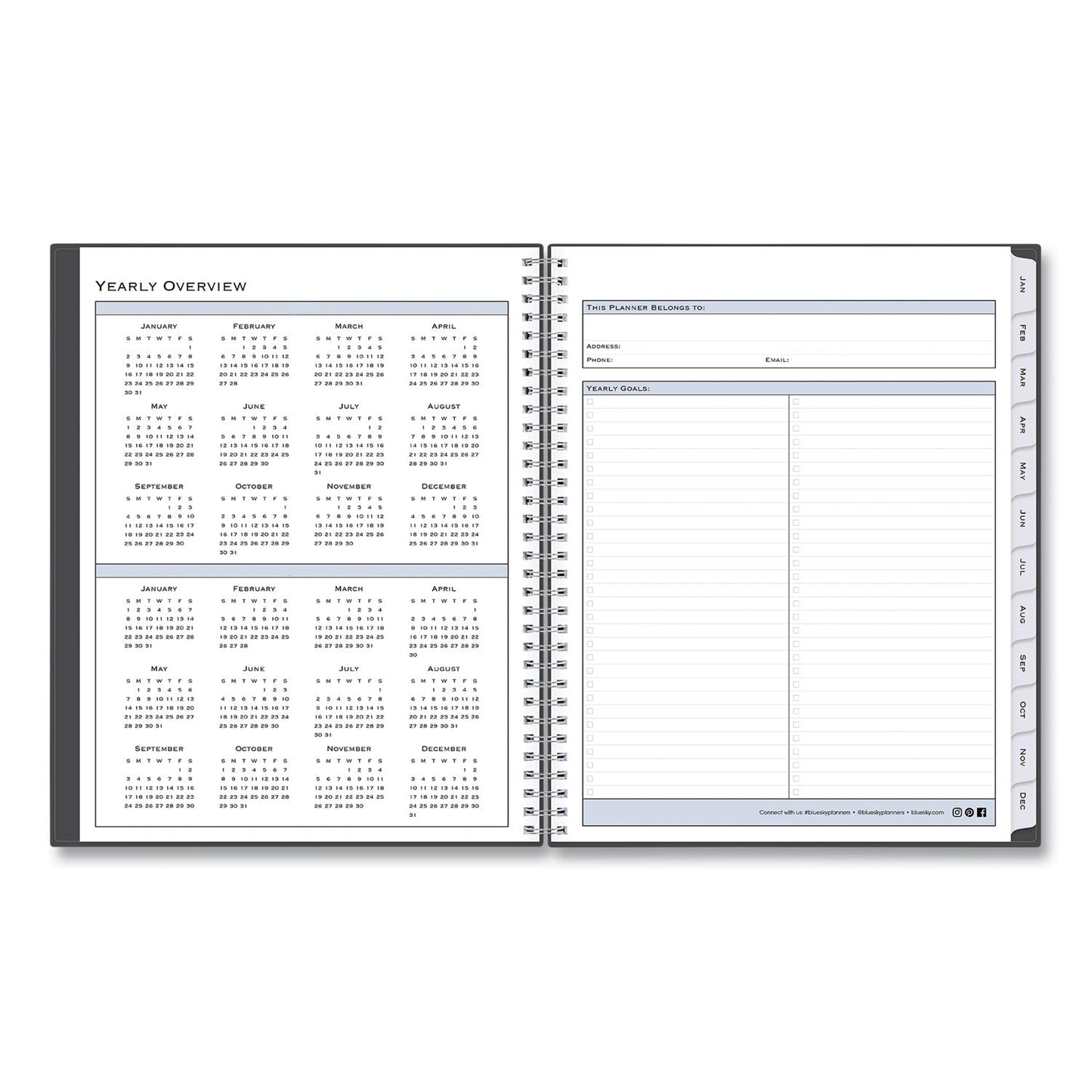 Blue Sky Passages Appointment Planner, 11 x 8.5, Charcoal Cover, 12-Month (Jan to Dec): 2023
