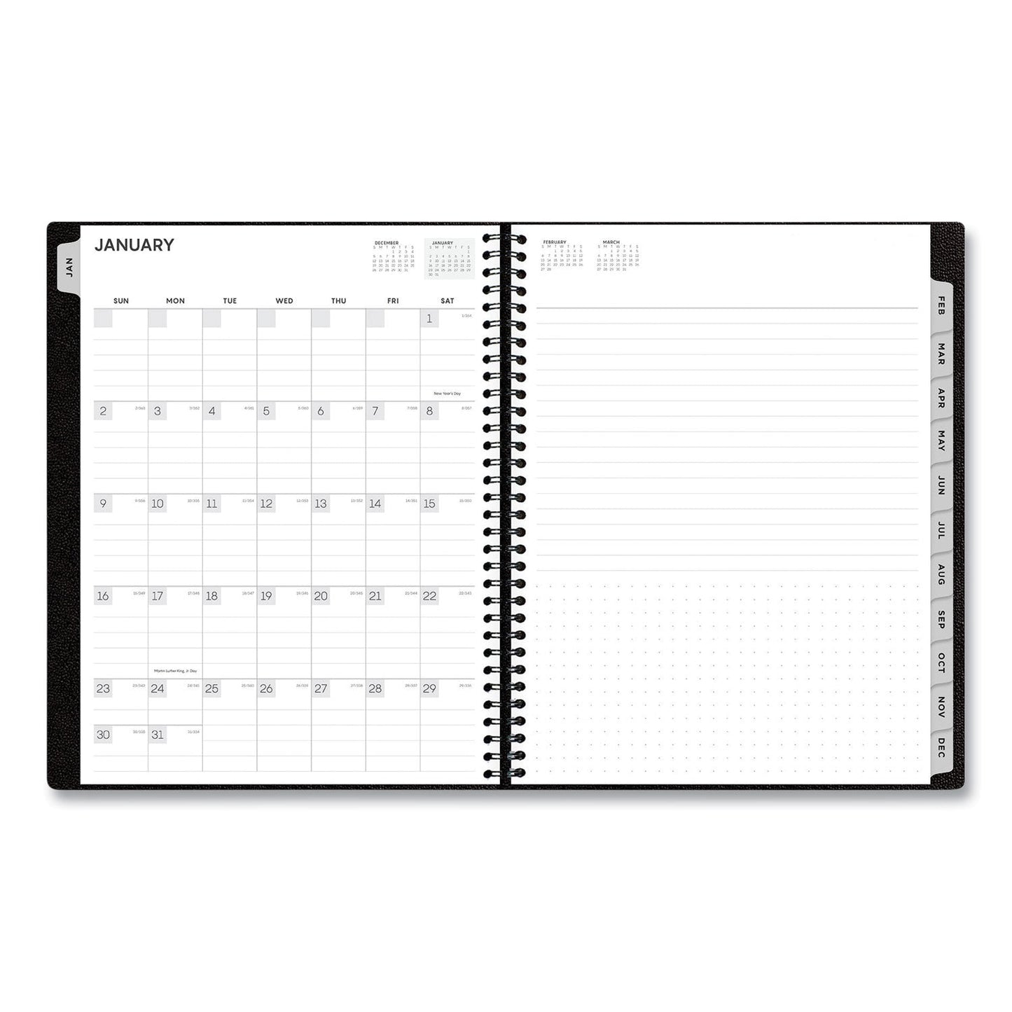Blue Sky Aligned Weekly/Monthly Appointment Planner, 11 x 8.25, Black Cover, 12-Month (Jan to Dec): 2023