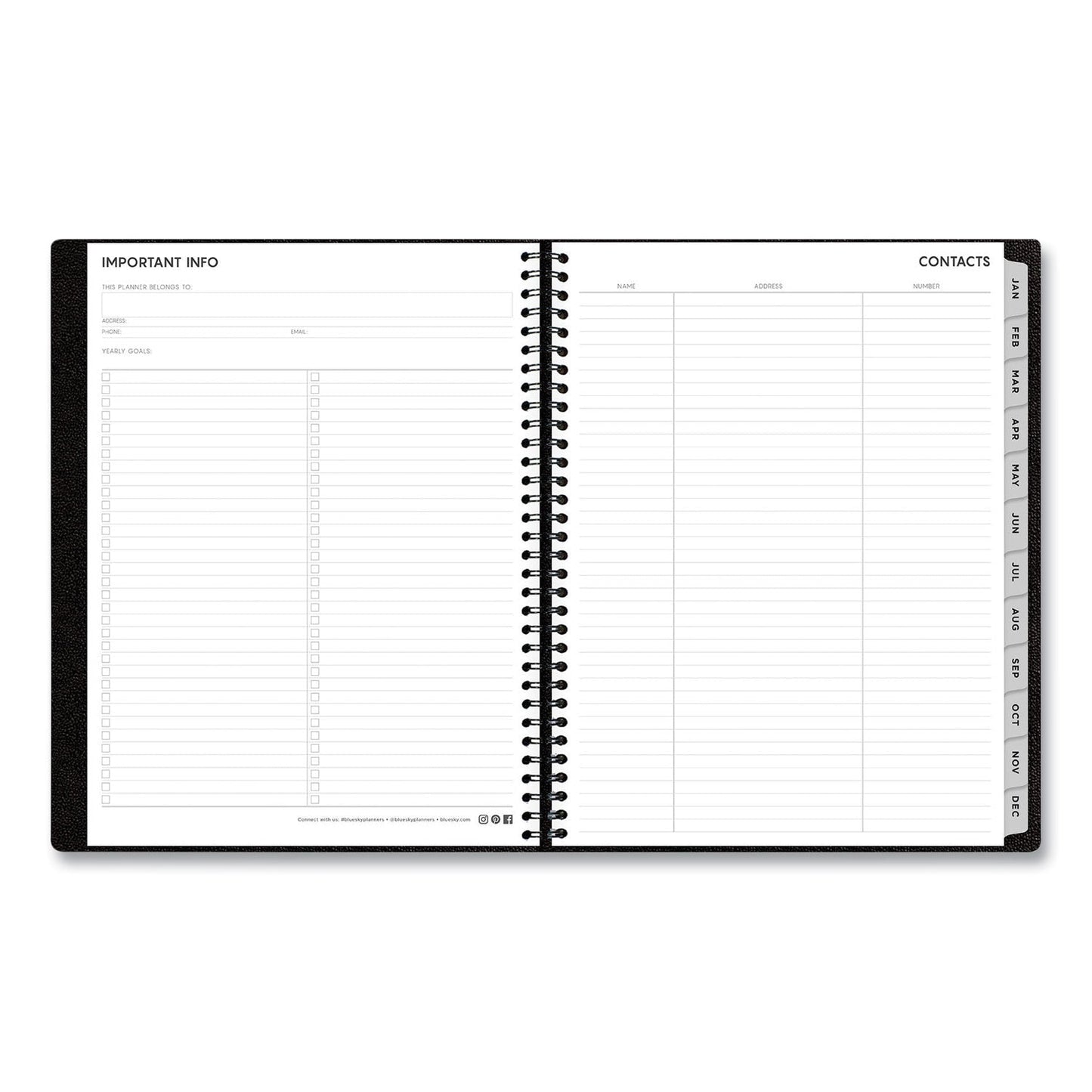 Blue Sky Aligned Weekly/Monthly Appointment Planner, 11 x 8.25, Black Cover, 12-Month (Jan to Dec): 2023