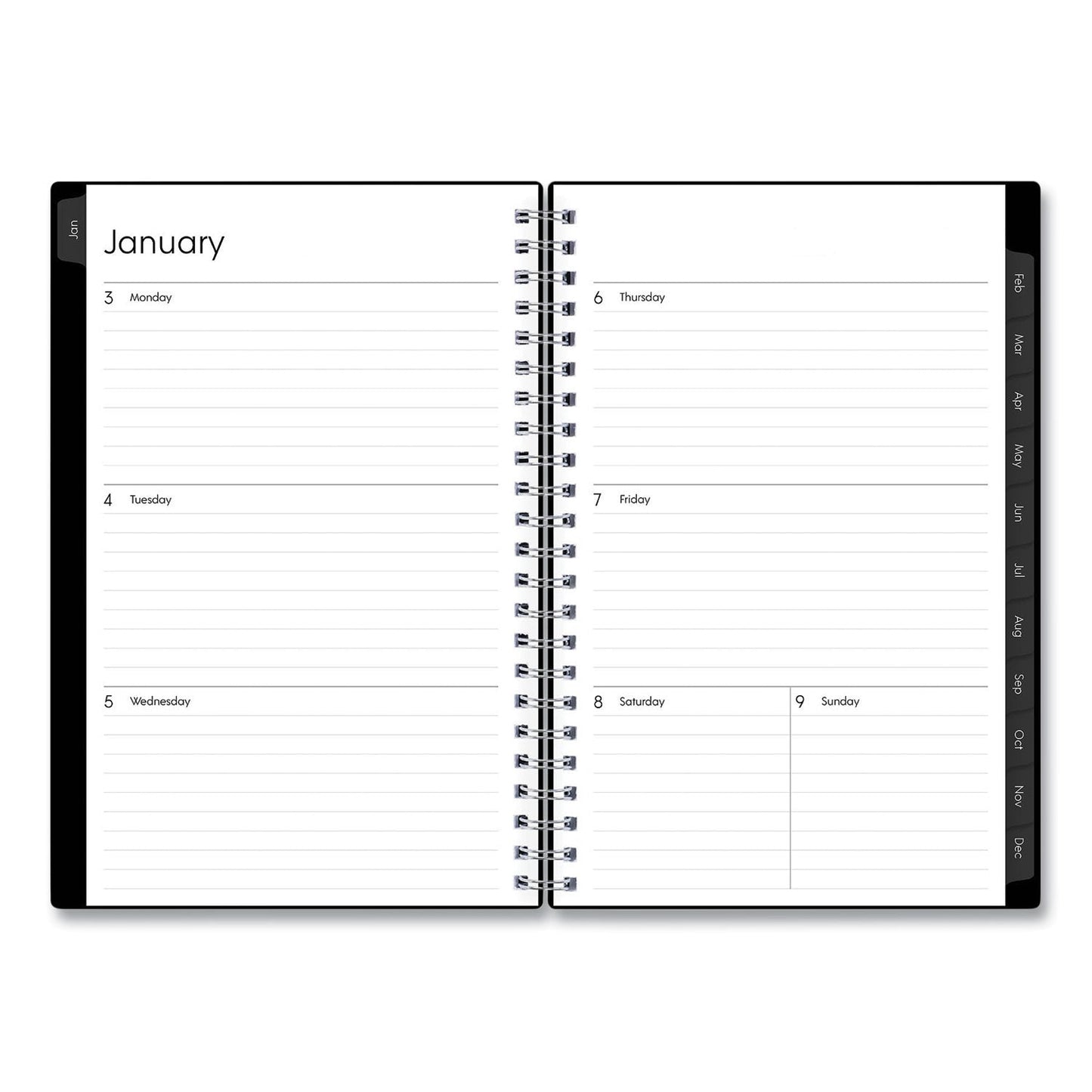 Blue Sky Enterprise Weekly/Monthly Planner, Enterprise Formatting, 8 x 5, Black Cover, 12-Month (Jan to Dec): 2023