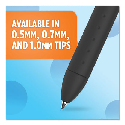 Paper Mate InkJoy Gel Pen, Retractable, Medium 0.7 mm, Black Ink, Black Barrel, Dozen