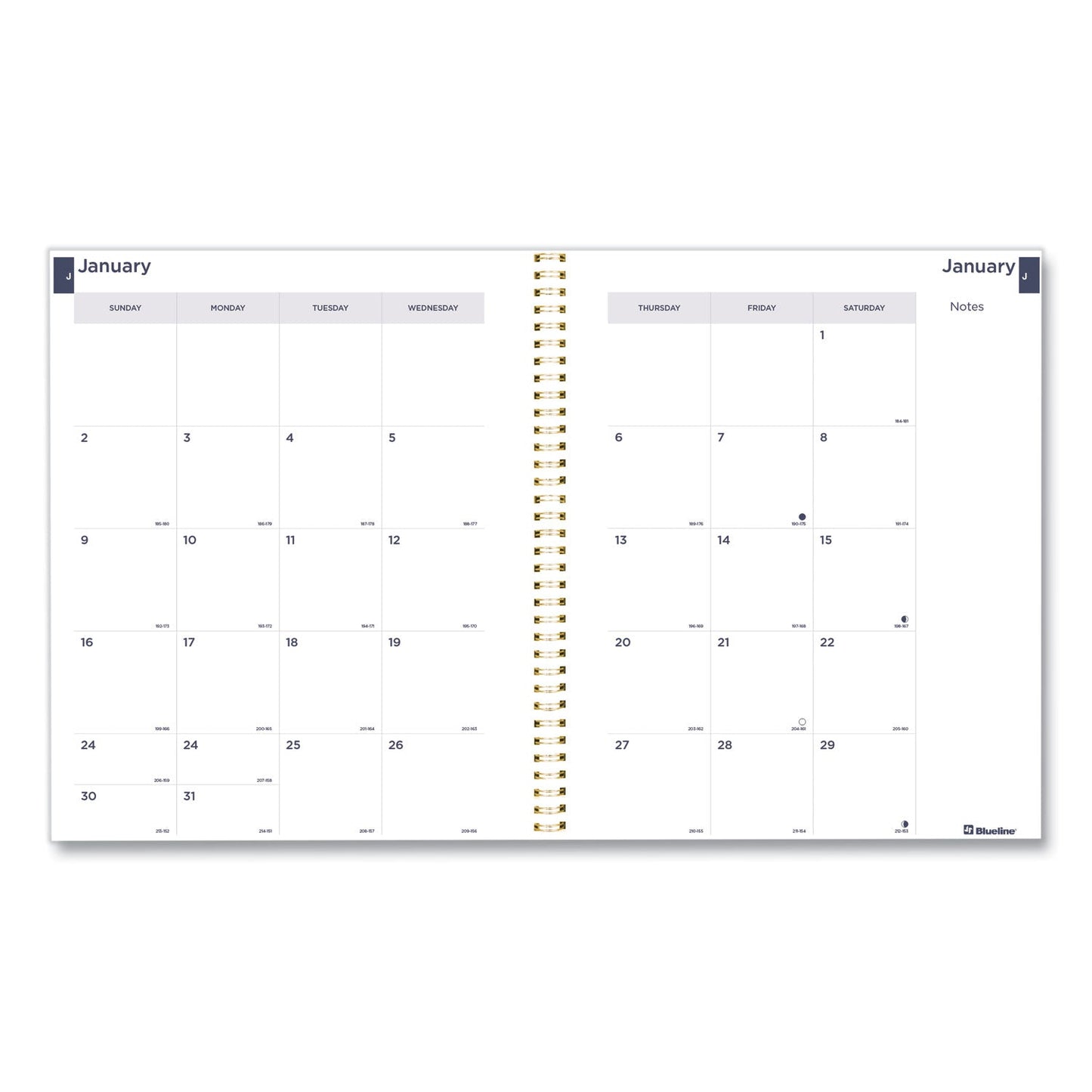 Blueline Monthly 14-Month Planner, Spring Floral Watercolor Artwork, 11 x 8.5, Multicolor Cover, 14-Month (Dec to Jan): 2022 to 2024
