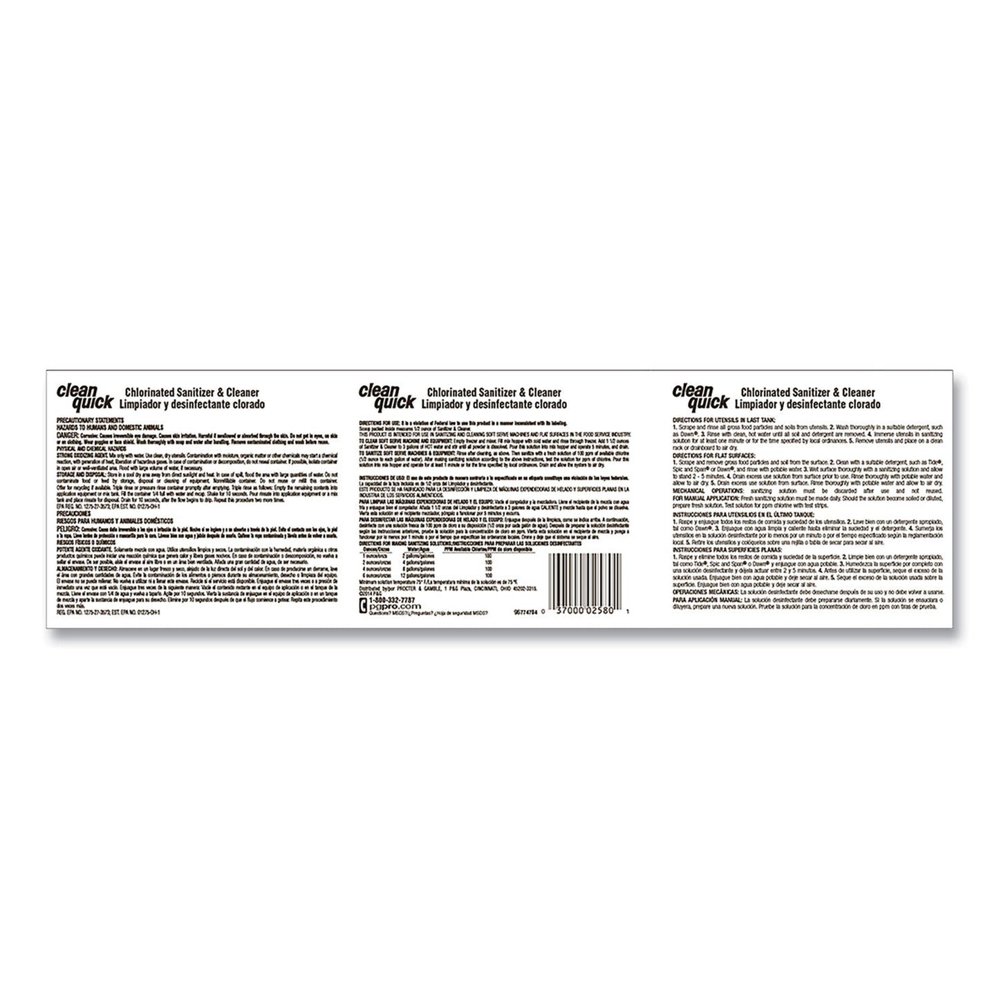 Clean Quick Powdered Sanitizer/Cleanser, 10 lb Bucket, 3/Carton