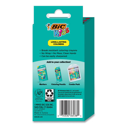BIC Kids Coloring Crayons, 24 Assorted Colors, 24/Pack