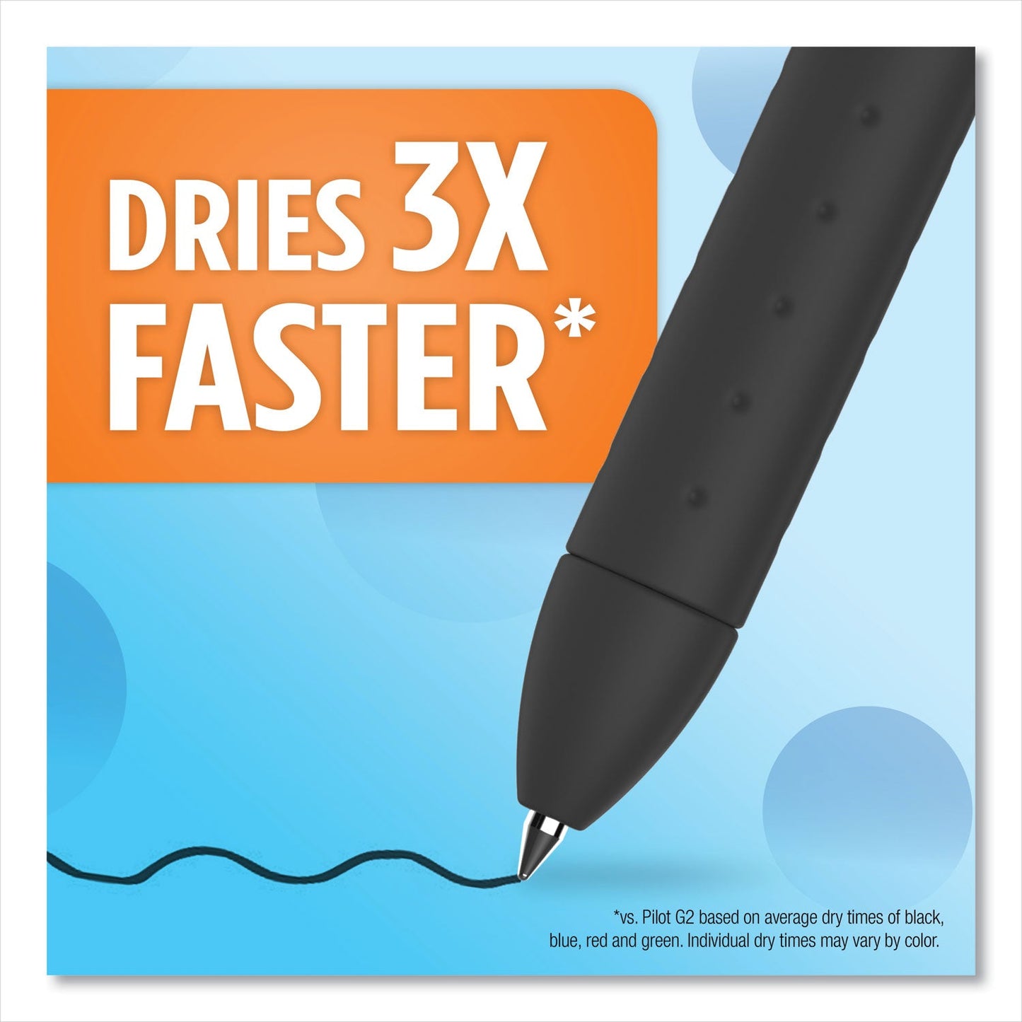 Paper Mate InkJoy Gel Pen, Stick, Fine 0.5 mm, Black Ink, Black Barrel, Dozen