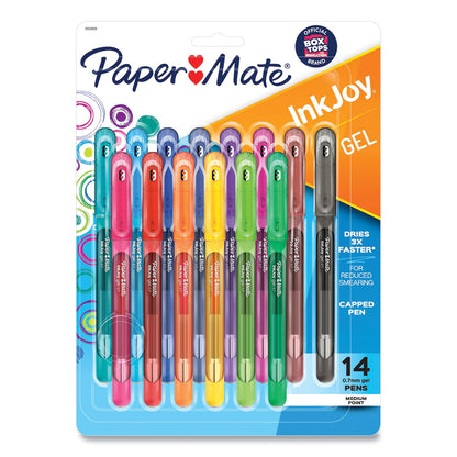 Paper Mate InkJoy Gel Pen, Stick, Medium 0.7 mm, Assorted Ink and Barrel Colors, 14/Pack
