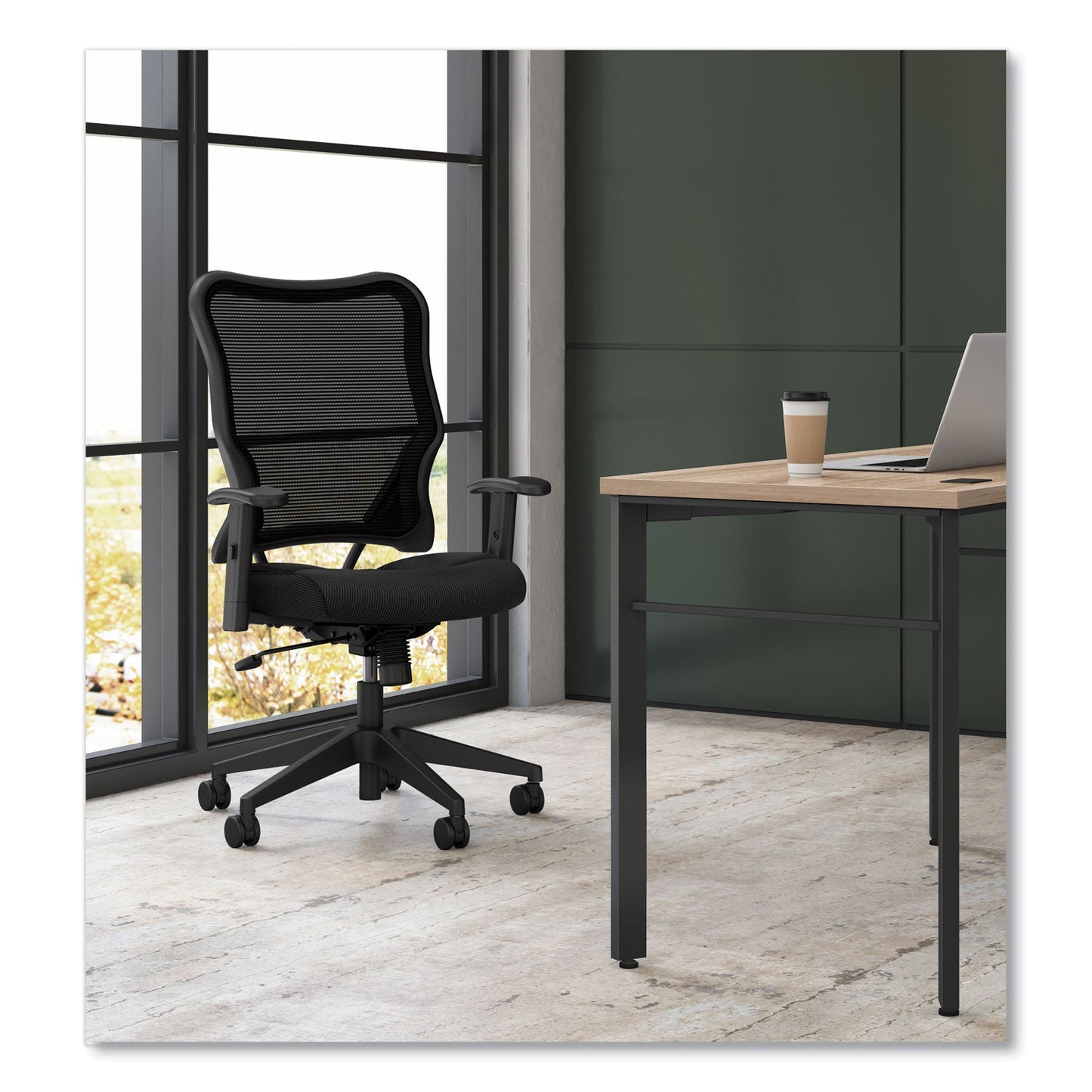 HON VL702 Mesh High-Back Task Chair, Supports Up to 250 lb, 18.5" to 23.5" Seat Height, Black