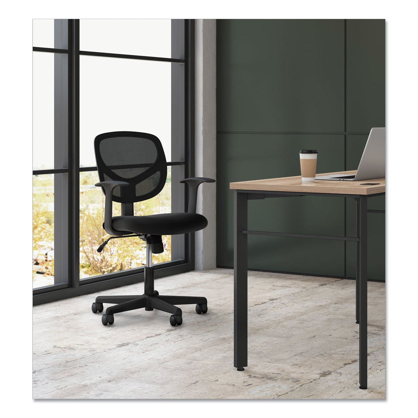 Sadie 1-Oh-Two Mid-Back Task Chairs, Supports Up to 250 lb, 17" to 22" Seat Height, Black