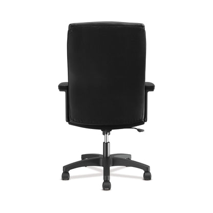 HON HVL151 Executive High-Back Leather Chair, Supports Up to 250 lb, 17.75" to 21.5" Seat Height, Black