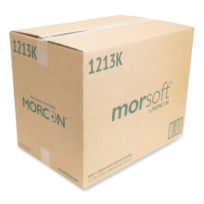 Morcon Tissue Morsoft Dispenser Napkins, 1-Ply, 11.5 x 13, Kraft, 250/Pack, 24 Packs/Carton