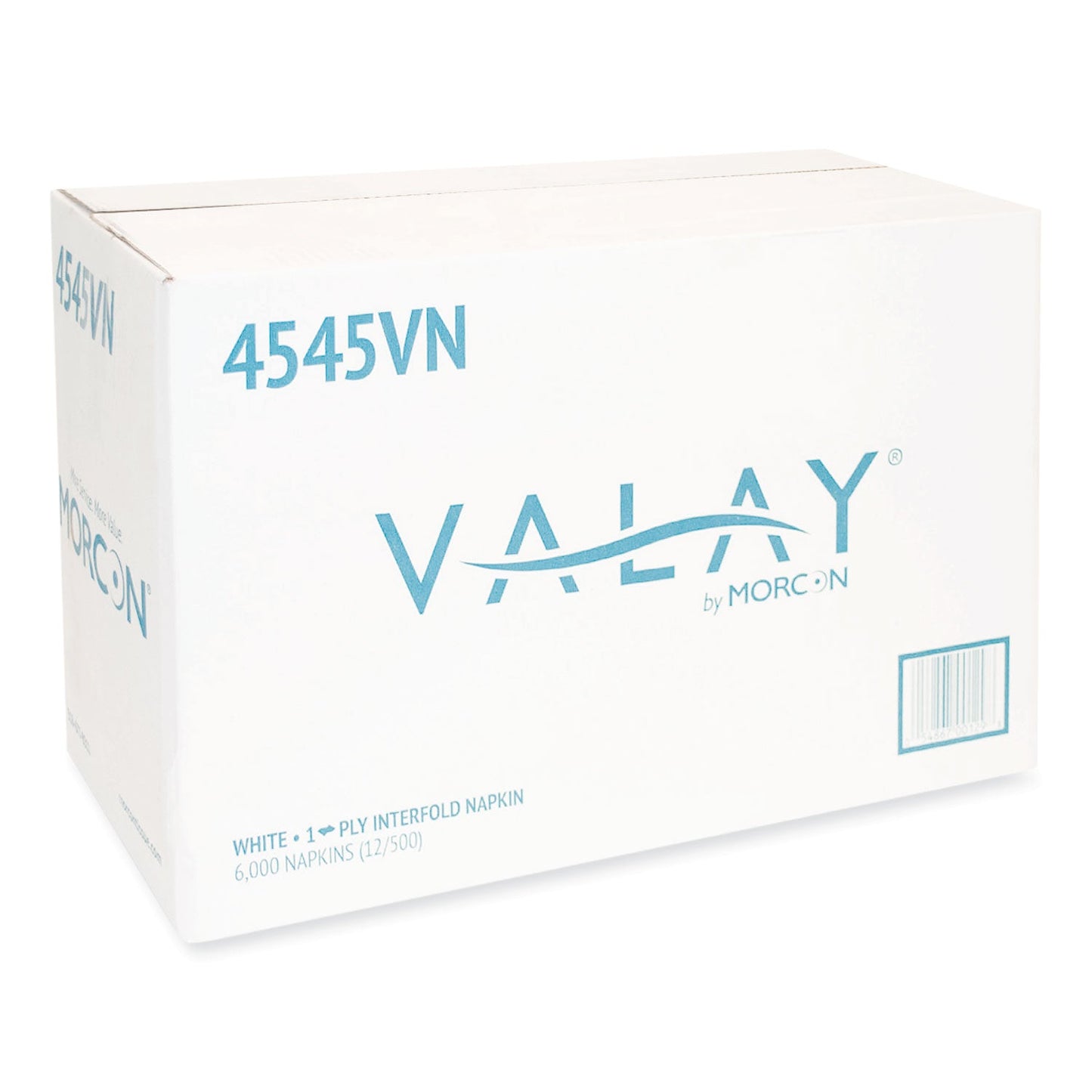 Morcon Tissue Valay Interfolded Napkins, 1-Ply, White, 6.5 x 8.25, 6,000/Carton