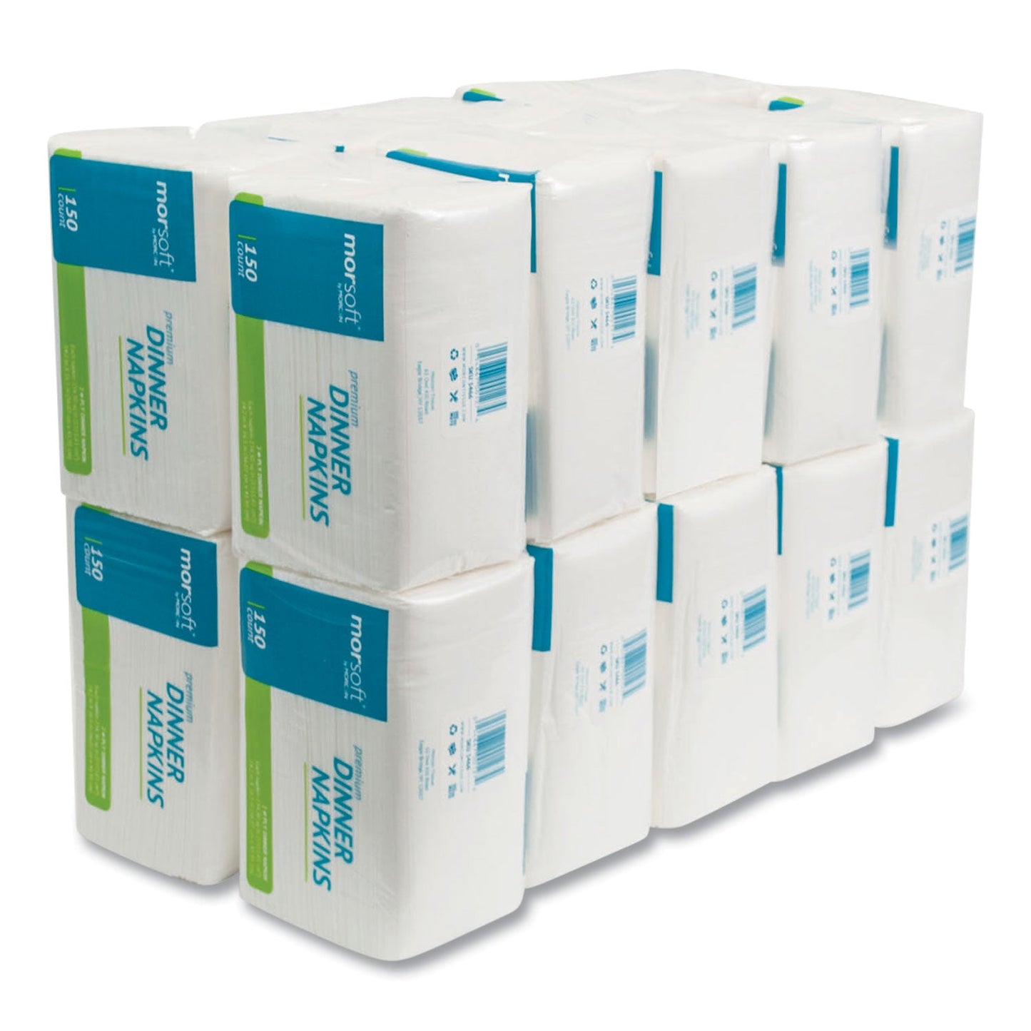 Morcon Tissue Morsoft Dinner Napkins, 2-Ply, 14.5 x 16.5, White, 3,000/Carton