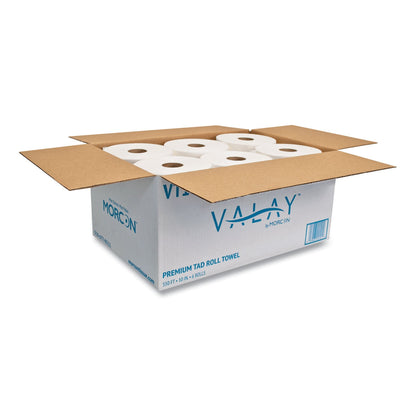 Morcon Tissue 10 Inch TAD Roll Towels, 1-Ply, 10" x 550 ft, White, 6 Rolls/Carton