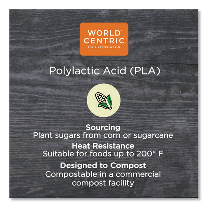 World Centric PLA Clear Cold Cup Lids, Dome Lid, Fits 2 oz Portion Cup and 9 oz to 24 oz Cups, 1,000/Carton