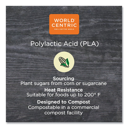 World Centric PLA Clear Cold Cups, Flat Style, 2 oz, Clear, 2,000/Carton